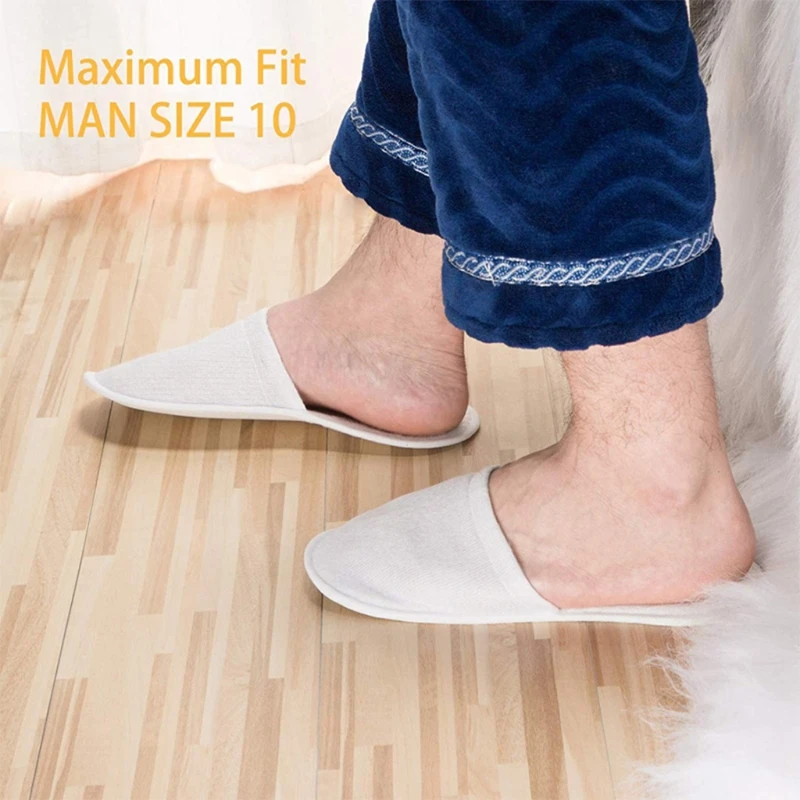 Non-slip Disposable Hotel Slippers Suitable for Ladies Men Reusable Home Slippers Suitable for Guests Bathroom Bedroom T8NB