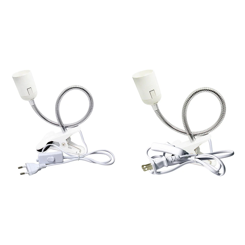 

360 Degree Flexible Desk Lamp Holder E27 Base Light Socket Gooseneck Clip Plant Growth Lamp Base for Home Plant Fish Tank Light