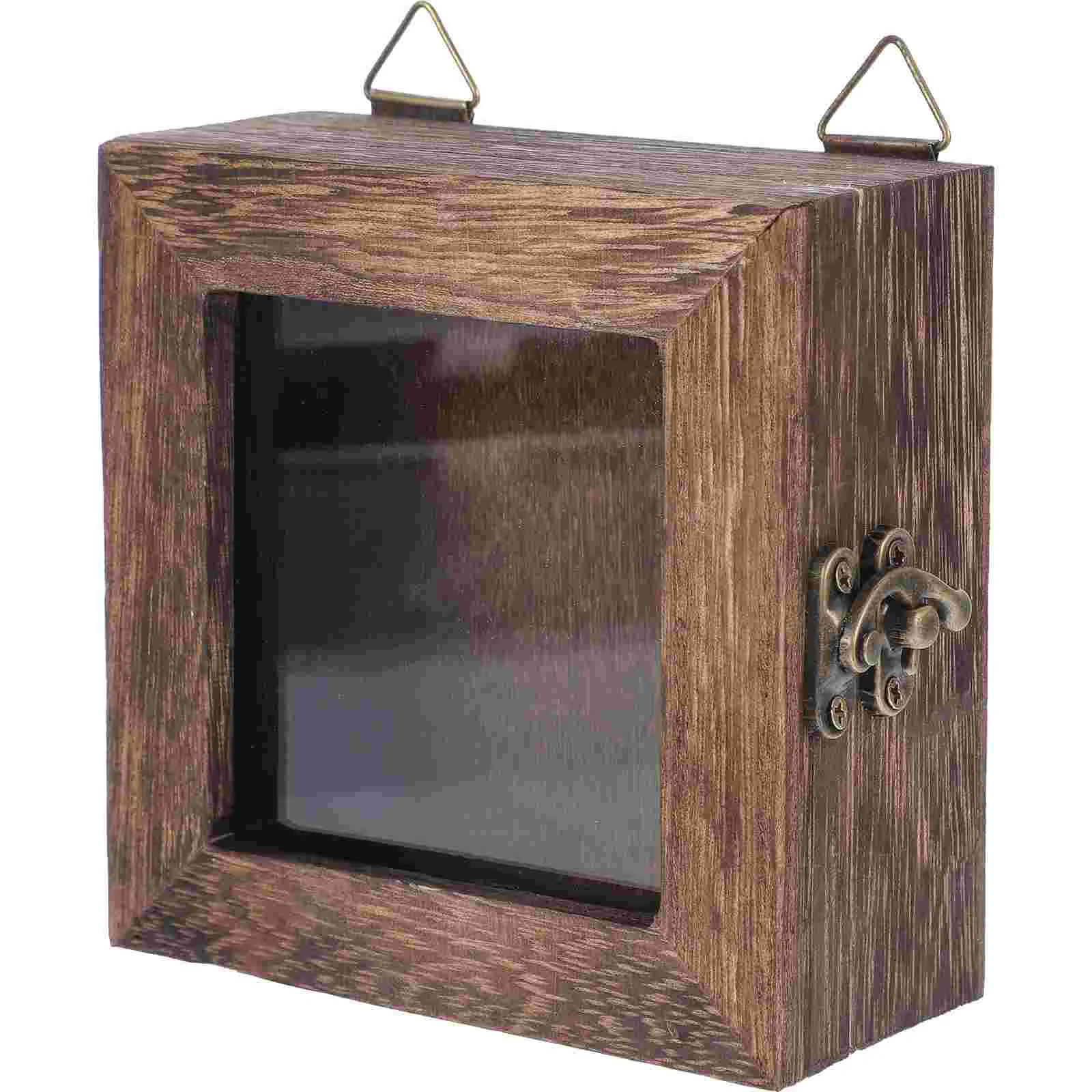 Vintage Specimen Box Transparent Display Flower Frame Pressing Flowers Insect Pressed Frames Holder Wooden Glass for Lid