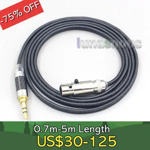 4.4mm XLR Black 99% Pure PCOCC Earphone Cable For AKG K553 MKII MK2 K141 MKII MK2 K240 STUDIO K702 LN007124