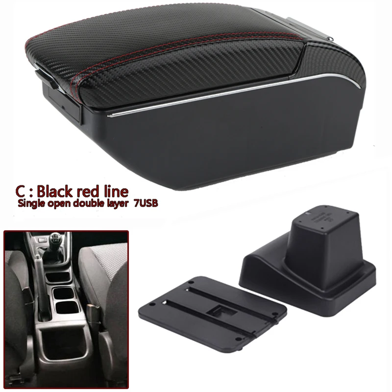 

For Suzuki Vitara Armrest box central storage box car accessories Car Armrests with USB LED light Easy to install