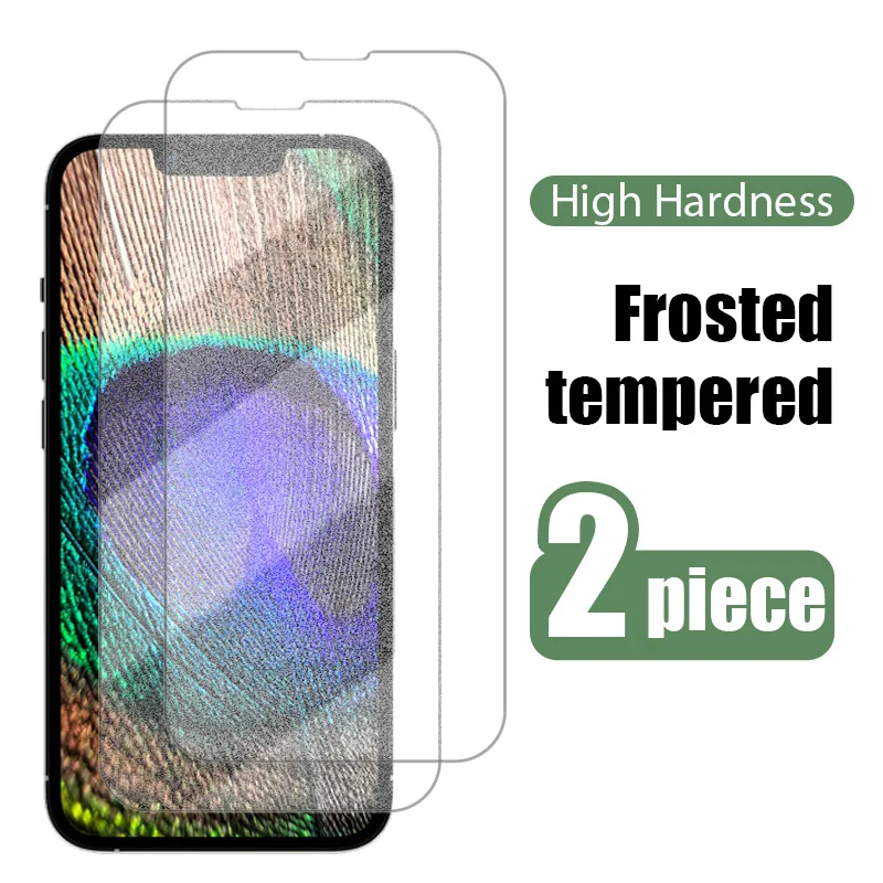 

2pcs Frosted Protective Glass for IPhone 13 12 11 Pro Max 13 Mini Screen Protector for IPhone XR XS Max X SE 2020 6 7 8 6S Plus