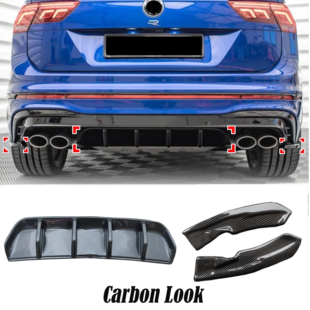 

Задний спойлер-диффузор для Volkswagen Tiguan R MK2 Facelift 2020-2023, тюнинг-комплект для заднего бампера