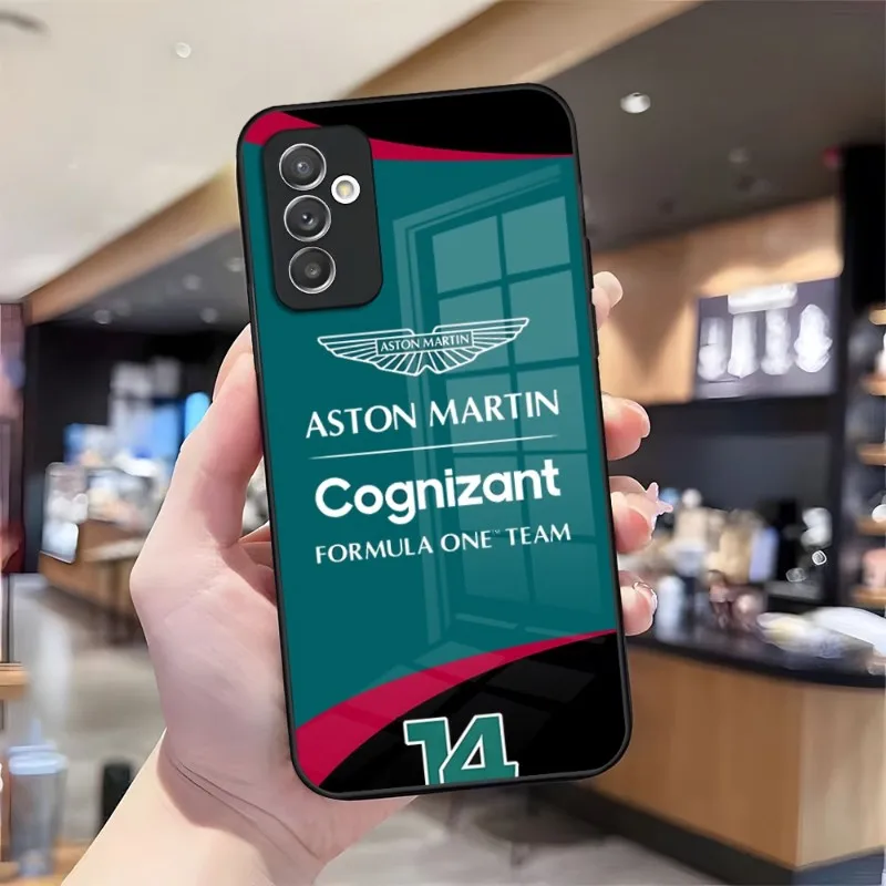 2023 Alonso 14 Aston Martin F1 Race Team Phone Case Glass For Samsung S23 S21 S22 S20 S30 S9 S10 FE Note 20 Pro Ultra Covers
