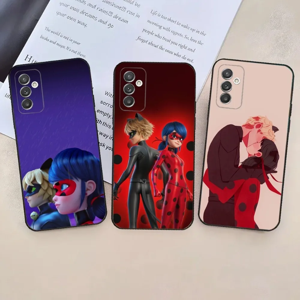 Cat Noir Phone Case For Samsung Galaxy A20 A21s A22 A31 A32 A52 A53 A72 73 A80 A91 L-LadybugeS Soft Black Cover