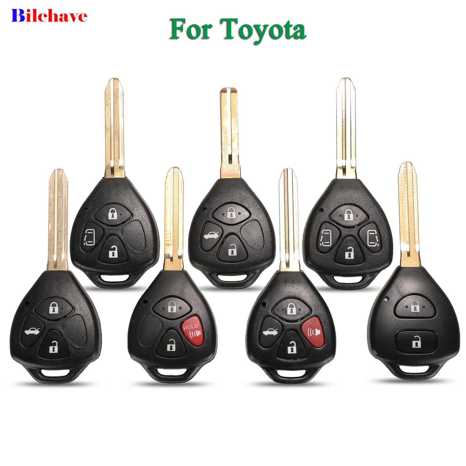 

jingyuqin 2/3/4 Buttons For Toyota Corolla Camry Reiz RAV4 Crown Avalon Venza Matrix FOB Remote Car Key Shell Case With Blade