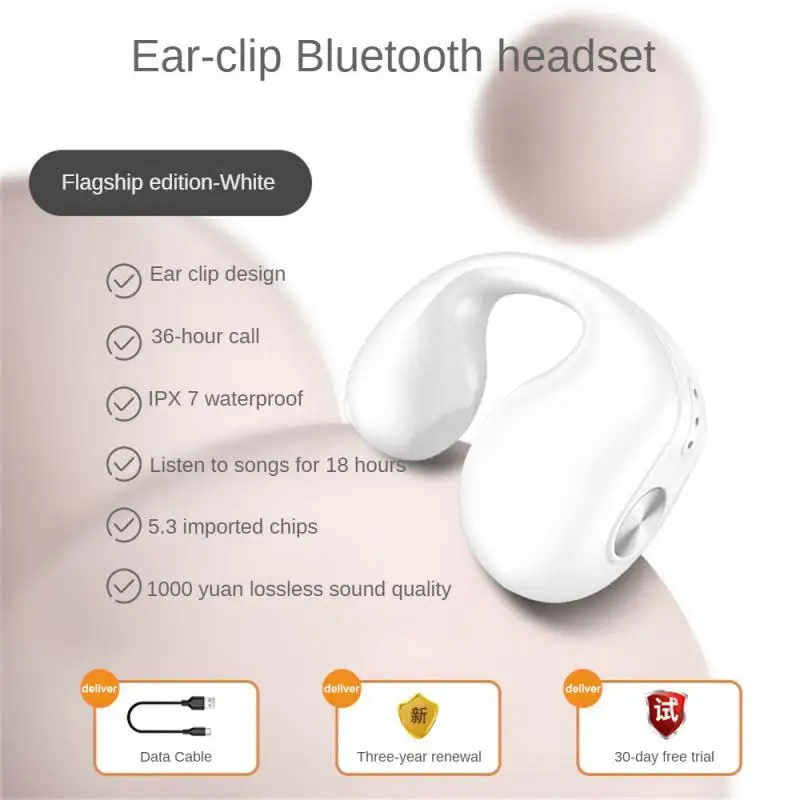 

Sound Conduction V50 Bluetooth Earphone Earring Wireless Ear Clip Headphones Sound Earcuffs Sport Headset Earbuds Ear Clip