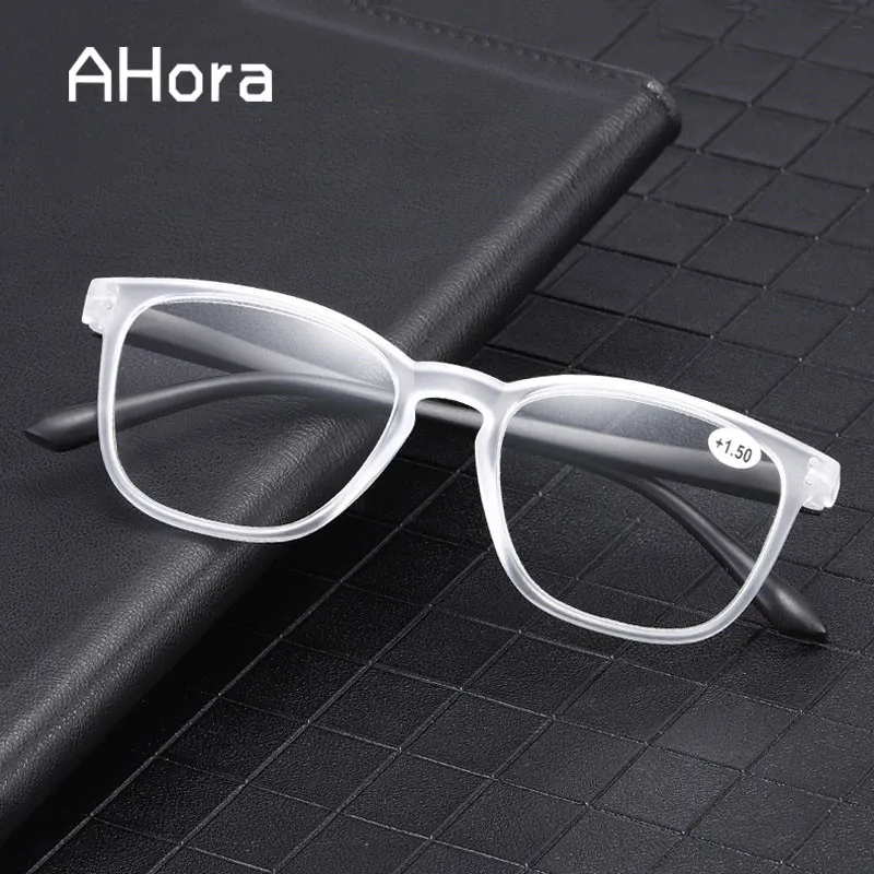 

Ahora Transparent Square Reading Glasses For Men Women Large Frame Presbyopia Eyeglasses Far Sight Optical Eyewear With Diopters