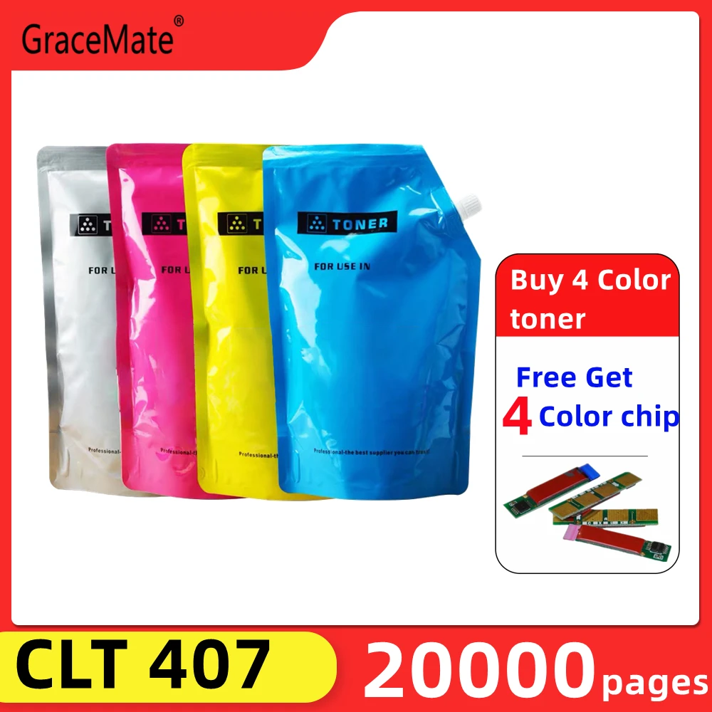 

500g Toner Powder Printable 20000 Pages Compatible for Samsung CLT 407 CLP 320 325W 326 326W 321N CLX 3185FW 3186 3186N 3186FN