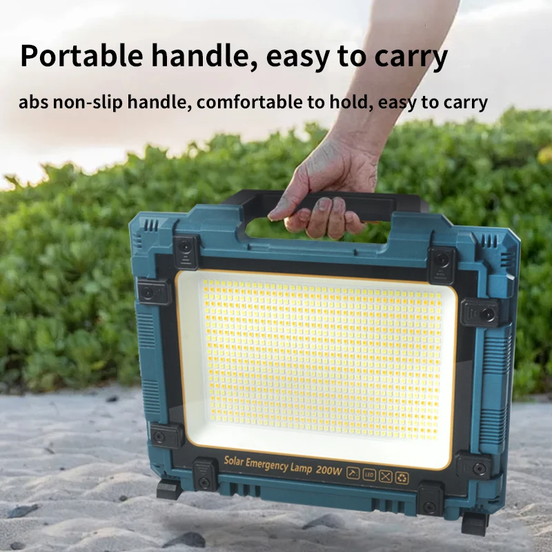 Многофункциональный прожектор на солнечной батарее яркий портативный двойной