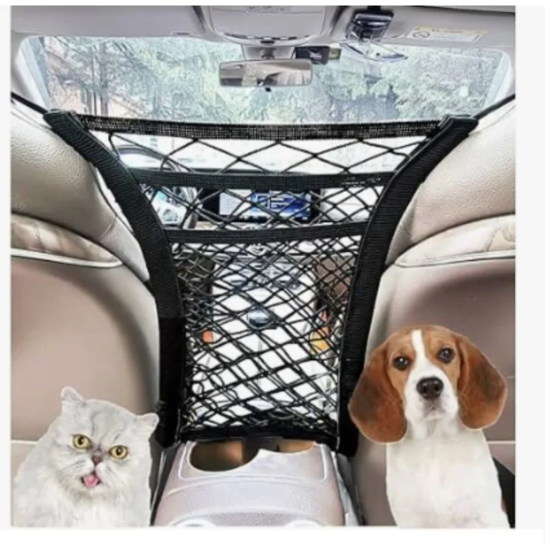 

Автомобильная сетка для домашних животных между сиденьями, автомобильный разделитель, барьер для домашних животных, растягивающаяся эластичная Сетчатая Сумка, органайзер, автомобильные аксессуары, женская сумка