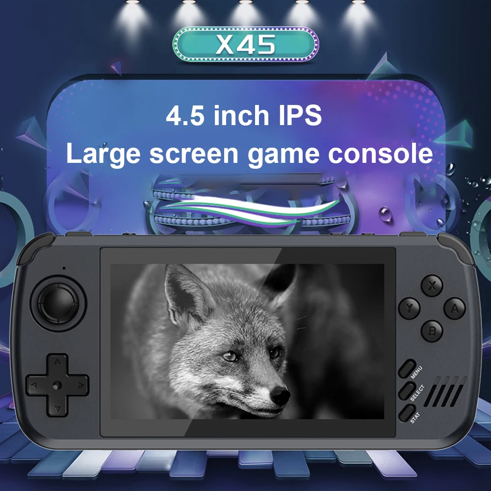 

32G/64GB X45 Retro Handheld Game Console 4.5 Inch IPS Screen Video Game Consoles for CPS FBA FC GB GBA GBC NEOGEO SFC MD