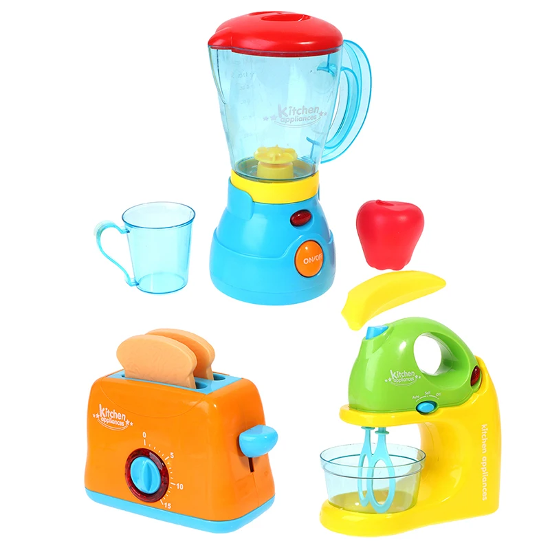 

1PCS Plastic Children Kitchen Toy Simulation Bread Maker Fruit Machine Mixer Toys Girls Play House Role Play Interactive Toys