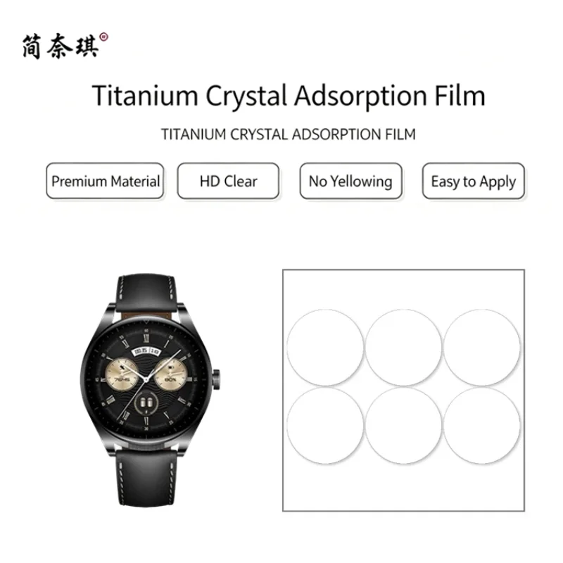 Фото Защитная пленка Jiannaiqi для Huawei Watch Buds 47 мм, готовая к использованию, антицарапинная, антиокислительная, легко наносится, прозрачная, без остатка следов. №1