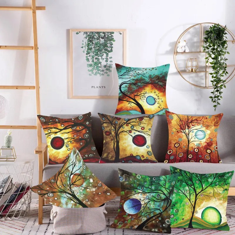 

Nordic Floral Pattern Art Print Square Pillow Cushion Cover Car Sofa Office Chair Pillow Cover Simple Home Decoration Ornament