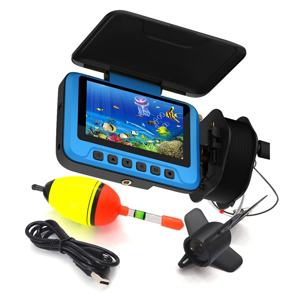 

Video Fish Finder 4.3 Inch Monitor Fishing Camera Fish Finder Led 4x Zoom Rechargeable For Ice Lake Boat Fishing Boy/men's Gift