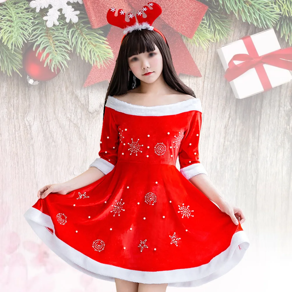 

1pc Christmas Costume Exquisite Unique Hat and Dress for Christmas Show
