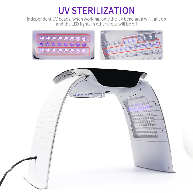

LED Photon Machine 8 Colors LED Mask Cold Nano Spray Moisturizing Hot Compress UV Light Absorb Ca+ SkinRejuvenation 4 in 1