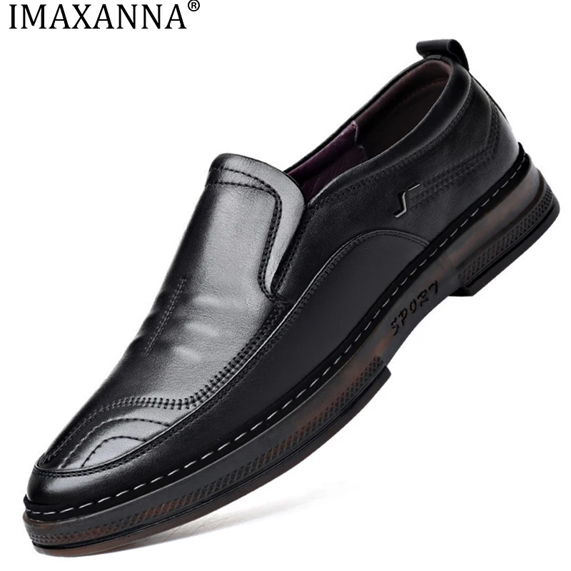 

Брендовые мужские туфли IMAXANNA, повседневные лоферы из натуральной кожи, дизайнерские кроссовки, водонепроницаемая обувь