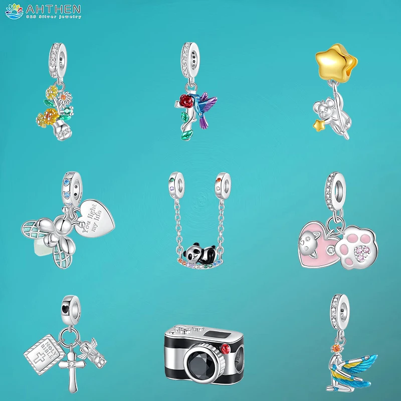 Ahthen из стерлингового серебра 925 пробы горячая распродажа бусины с пандой