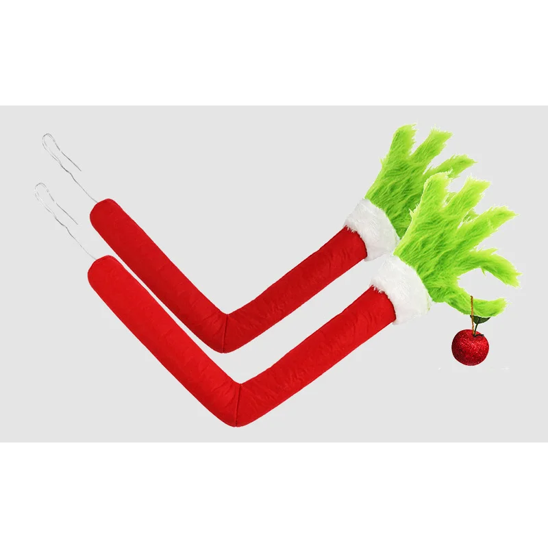 2025 подвеска на руку монстра из зеленого меха Рождественское украшение кукла Grinch