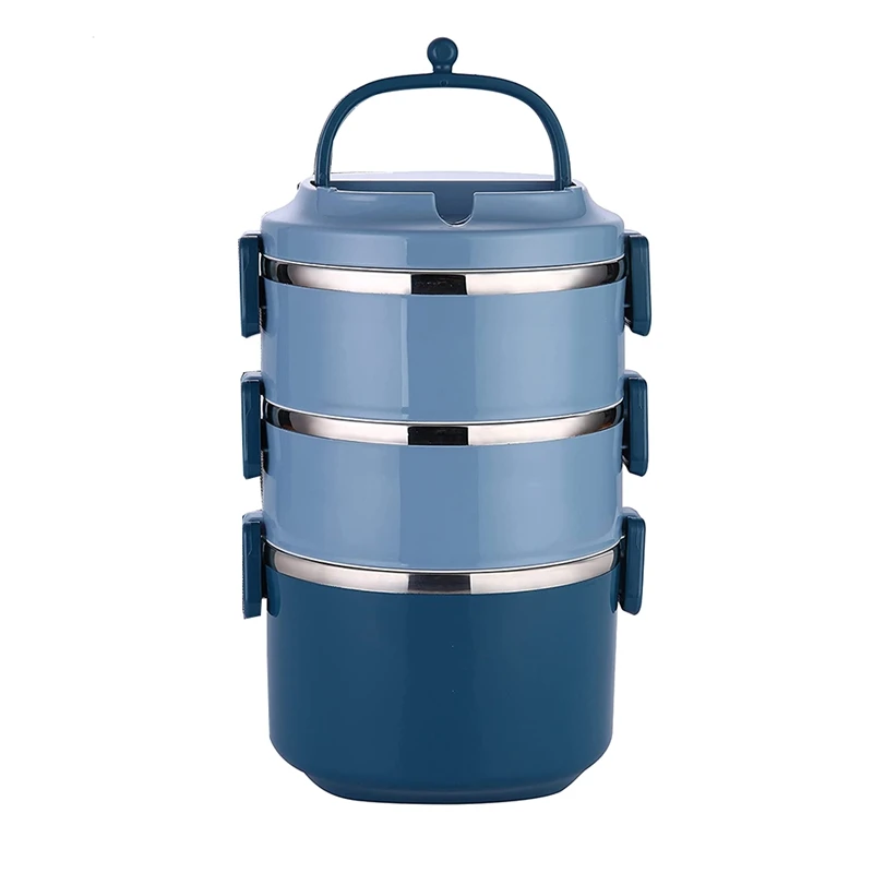 

Bento Lunch Box For Adults Kids ,Leakproof 3 Tier Stainless Steel Stackable Thermal Compartment Lunch Container
