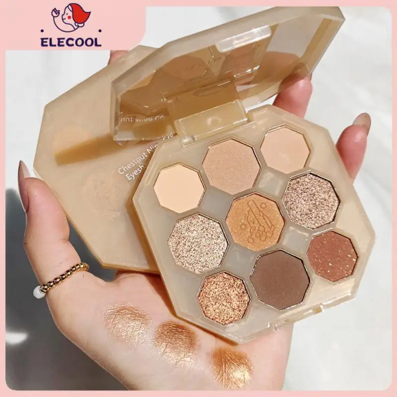 

Earth Color Eyes Pigment Shimmer Shiny Sequins Glitter Matte Eyeshadow Brighten Eyes 9 Color Eye Shadow Palette Cosmetics
