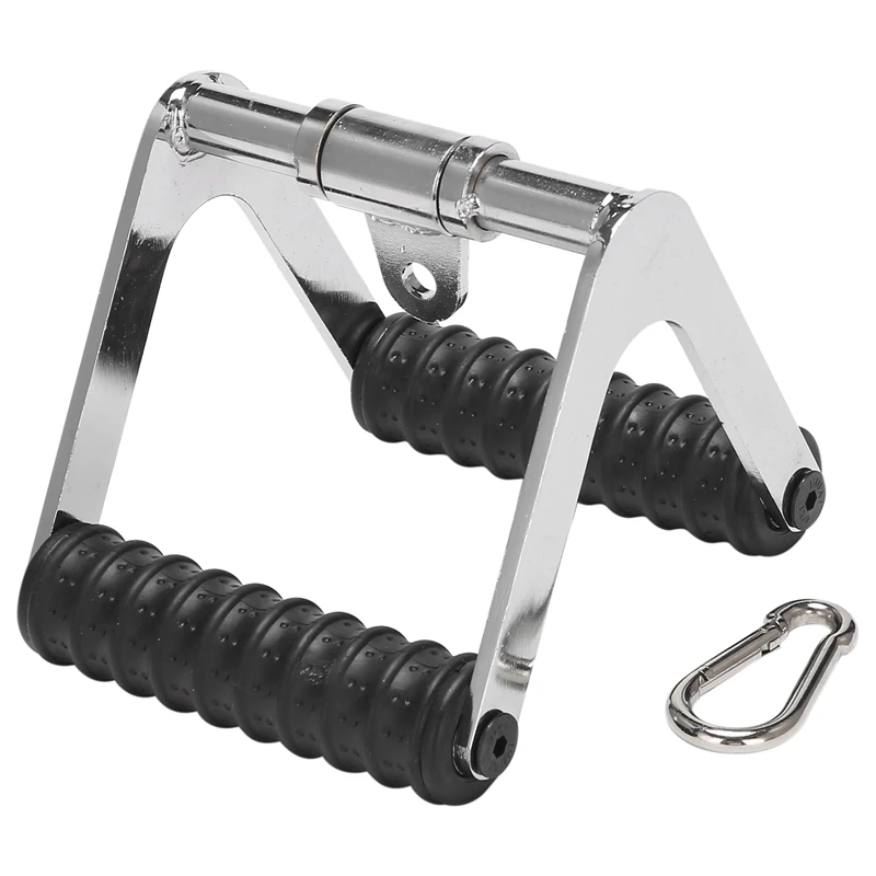 

Double D Row Handle Cable Attachment,V Shaped Press Down Bar With Rotation,Tricep Press Down Gym Cable Attachment