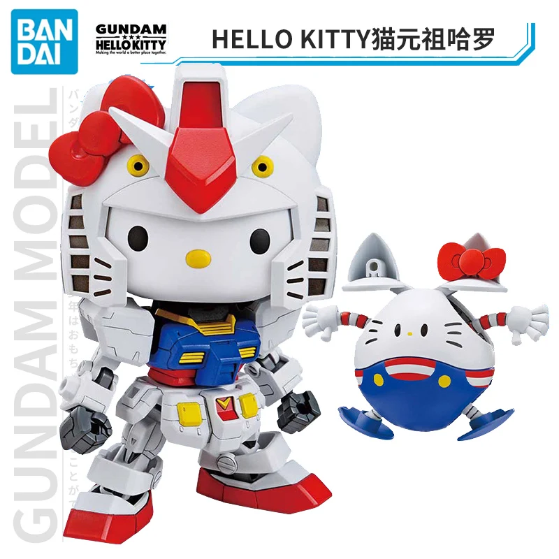 

Bandai Gundam модель In-Voorraad монтаж в стиле Q SD-EX Hello Kitty RX-78-2 фигур аниме speelgeschenken аниме
