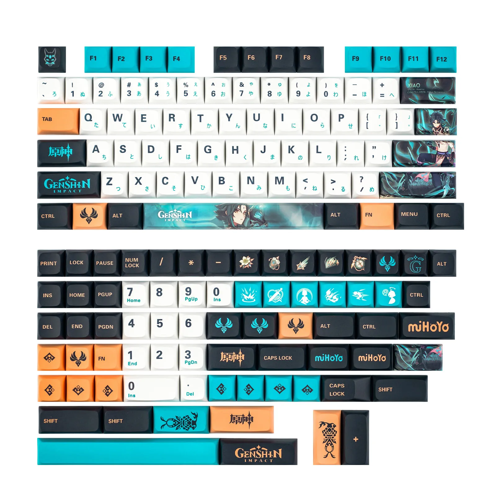 

Game animation characters PBT dye sublimation keycaps XDA key cap suitable for mx mechanical keyboard