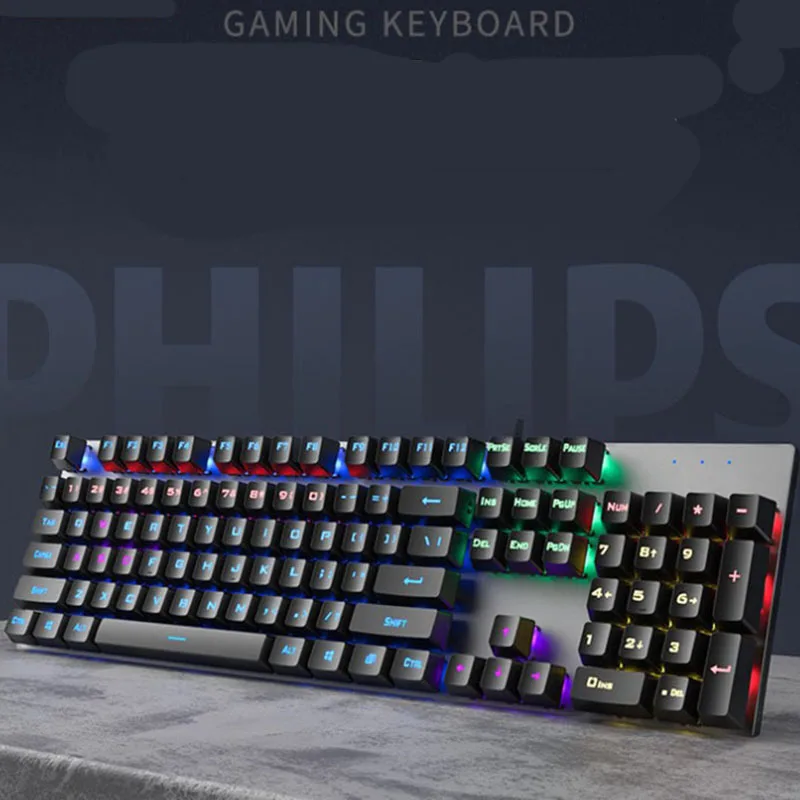 Механическая клавиатура SPK8401 с зеленой осью цветная игровая в стиле стимпанк