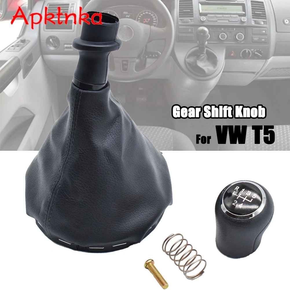 

5-скоростная ручная черная ручка переключения передач, комплект гетры, чехол для багажника, кожаный чехол для ручки переключения передач, пыленепроницаемая замена для VW T5 T5.1 T6