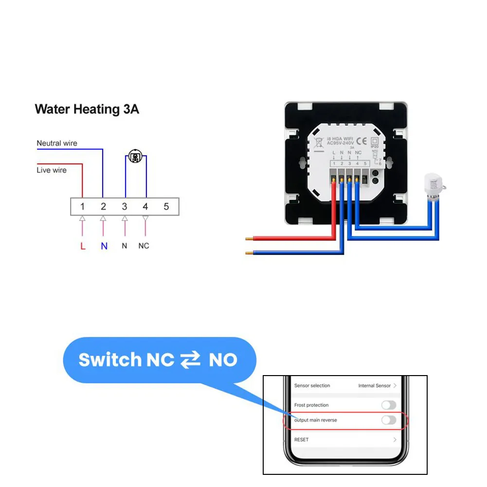 

High Quality Smart Home Accessories WIFI Thermostat Controller With App Control Fireproof LCD Digital Wifi Thermostat