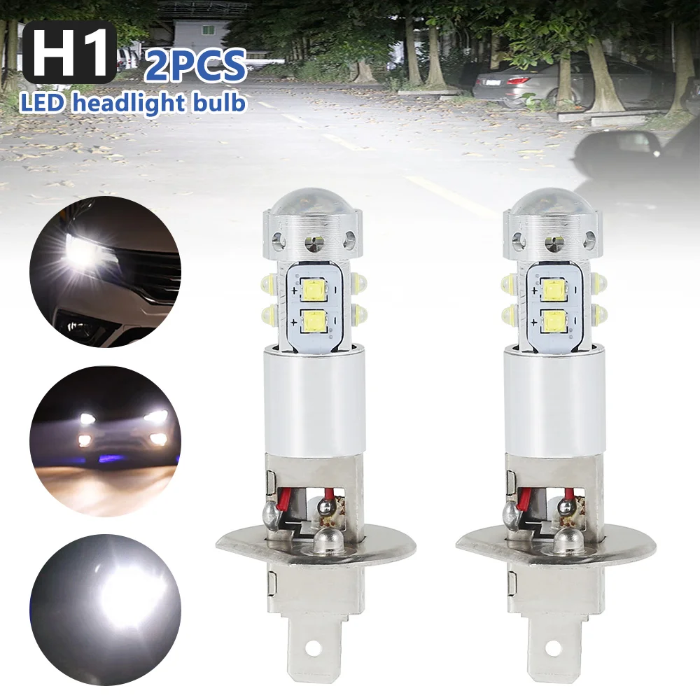 

H1 Светодиодные фары автомобильные лампы дневные ходовые Противотуманные фары белый луч 6500K супер яркие