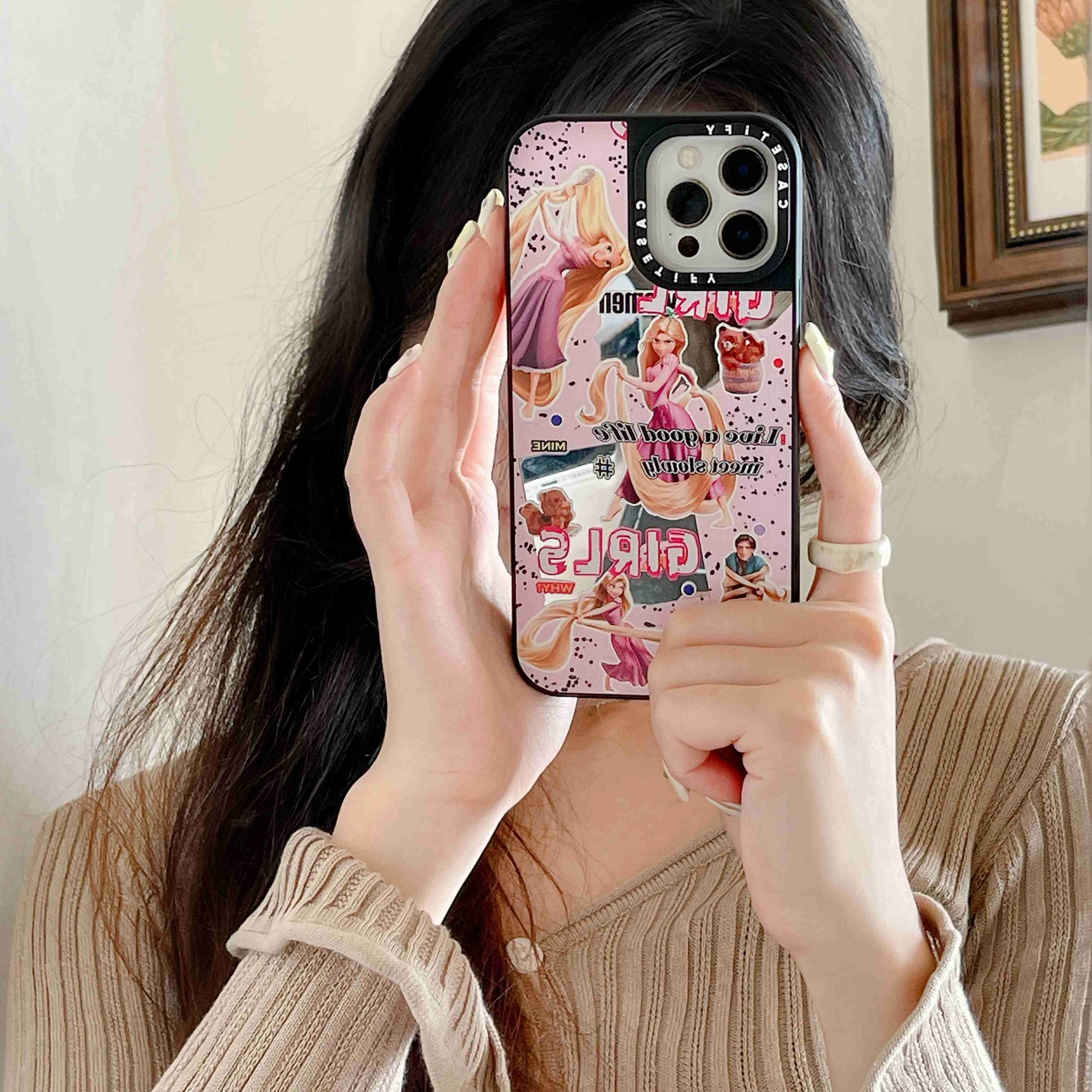 

Disney rapunzel cute mirror Phone Cases For iPhone 14 13 12 11 Pro Max Back Cover