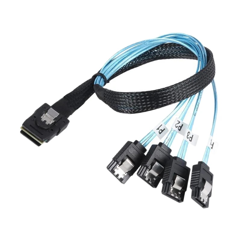 

Cabledeconn G0101 Mini Sas 36P Mfs 8087 To 4 Sata 7P Cable 1M 12 Gbit / S Data Hard Drive Transmission Splitter Cord