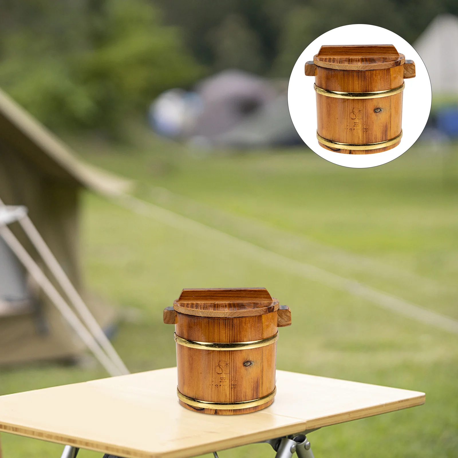 

Rice Sushi Bowl Bucket Tub Wooden Wood Oke Steamer Mixing Steamedhangiri Serving Japanese Lidcooling Container Cooker Holder