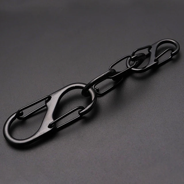 10pcs Stainless Steel S Type Carabiner with Lock Mini Keychain Hook Anti-Theft Outdoor Camping Backpack Buckle Key-Lock Tool 4