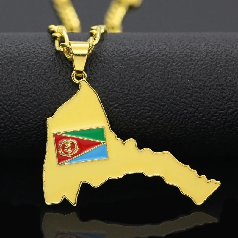 

Fashion Eritrea Map Pendant Necklace Punk Hip Hop Necklace for Men and Women Neck Accessories Jewelry Gift Trends