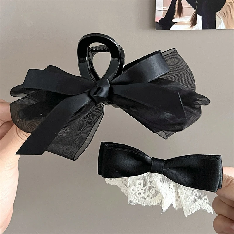 Модный темпераментный кружевной зажим для волос с бантом женщин и девушек милый