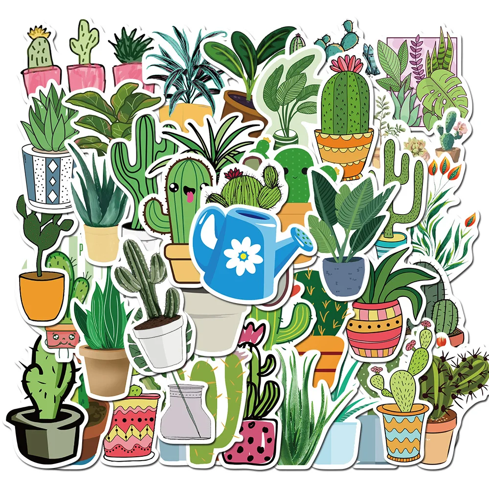 

10/50PCS Green Plant Fresh Series Car Skateboard Mobile Phone Graffiti Waterproof Notebook Sticker Decoration Wholesale