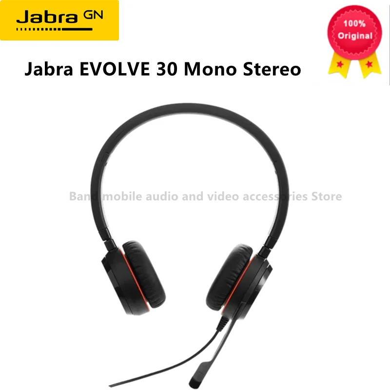 

Original Jabra EVOLVE 30 Mono Stereo Wired Headset Noise Cancelling Headphones Mute Button Telephone Earphones MS/UC With Mic
