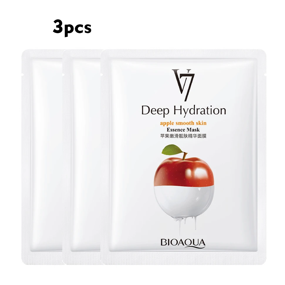 

Bioaqua Face Maks Apple Extract Essence Collagen Moisturizing Whitening Facial Skin Health Care Cosmetic Products for Female