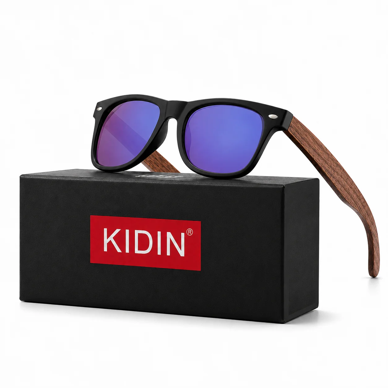Фото Солнцезащитные очки KIDIN: легкие, комфортные, поляризованные, с деревянными дужками, для мужчин и женщин, UV400, для вождения, активного отдыха и путешествий, из натурального дерева №4