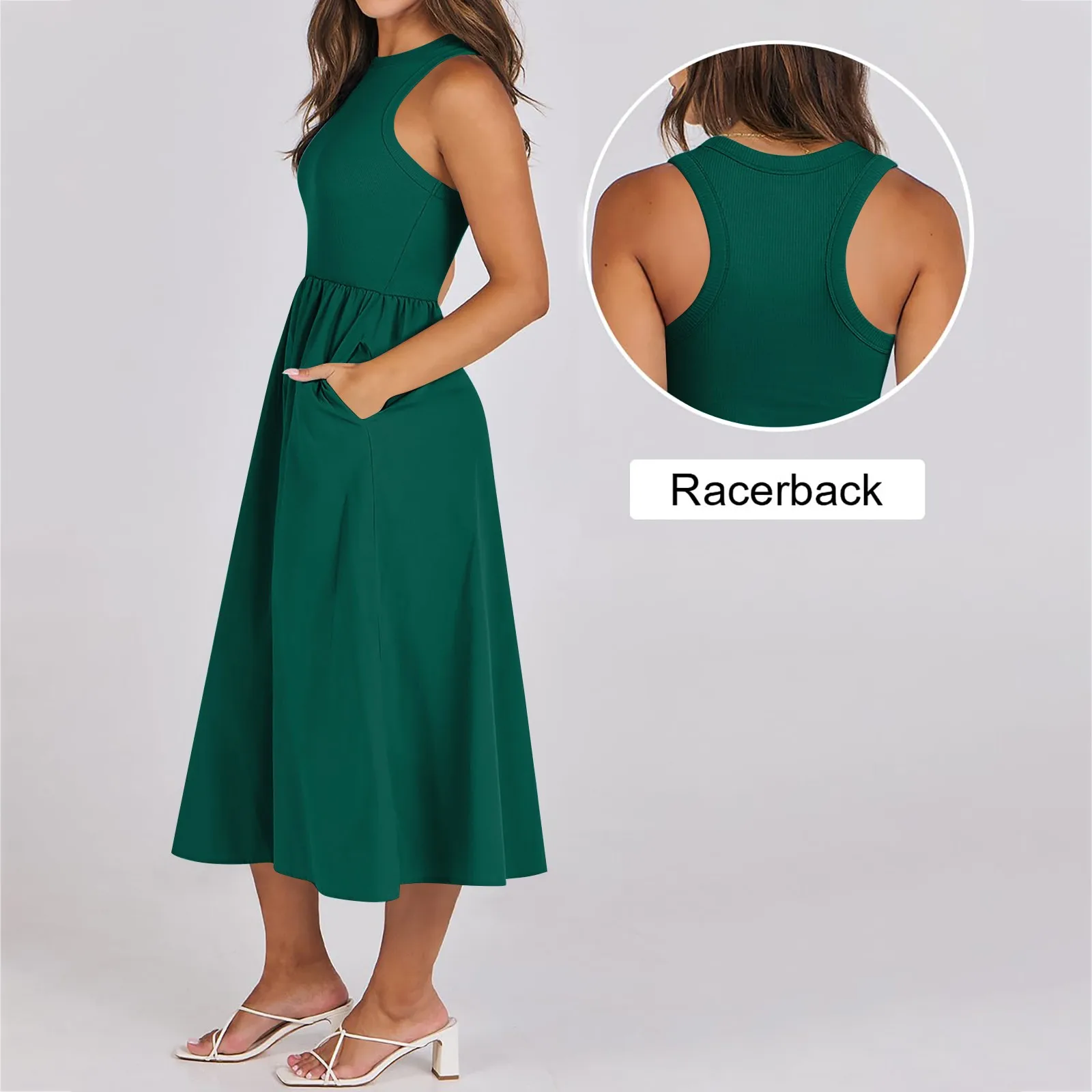 Платья для женщин модный сарафан повседневные Длинные платья без рукавов