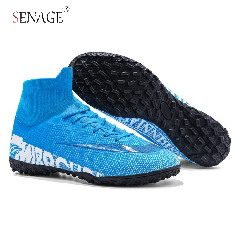 SENAGE Professional Unisex Soccer Shoes High Quality Long Spikes TF Ankle Football Boots Outdoor Futsal Soccer Training Sneakers