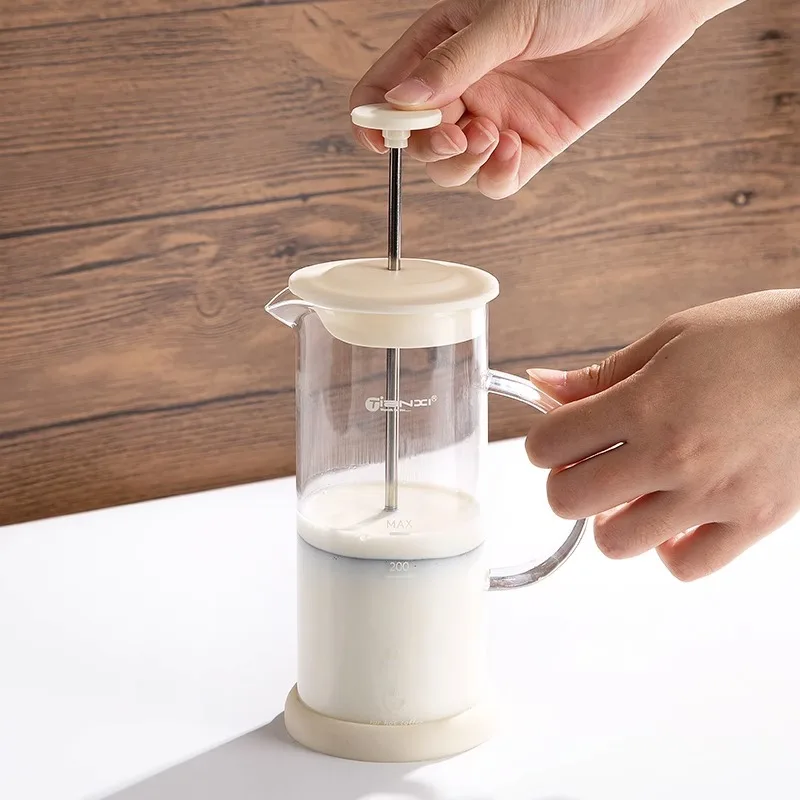 French Press Glass Espresso Coffee Whisk Maker Transparent M