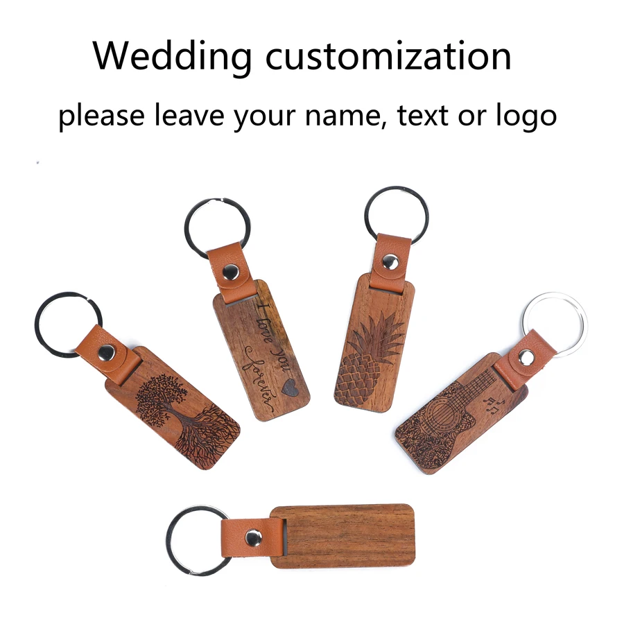 Цепочка для ключей из массива дерева модный круглый деревянный брелок с