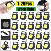 1 20pcs led flashlight work light portable pocket flashlight keychain usb rechargeable torch for outdoor camping