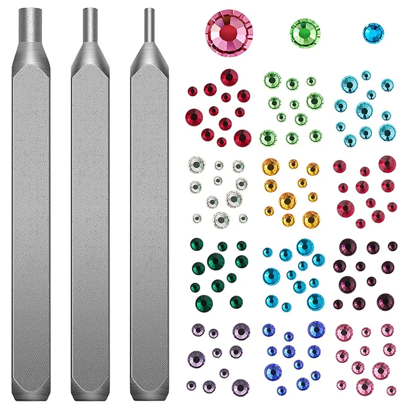 

Metal Stamping Stamper Kit Includes 3 Pieces Of Jewelry Metal Stamping Tools, Suitable For DIY, Of Rhinestone Crystals